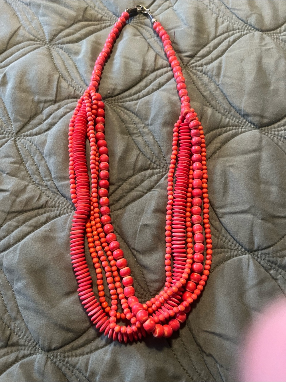 Multi-Strand Red Beaded Necklace - Women Jewelry